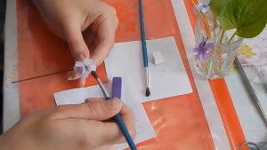 Лесная фиалка из холодного фарфора Мастер класс