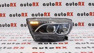 Тюнинг фара для Lada Vesta, производство ТюнАвто (с линзой и бегающим поворотником + LED ДХО, белый