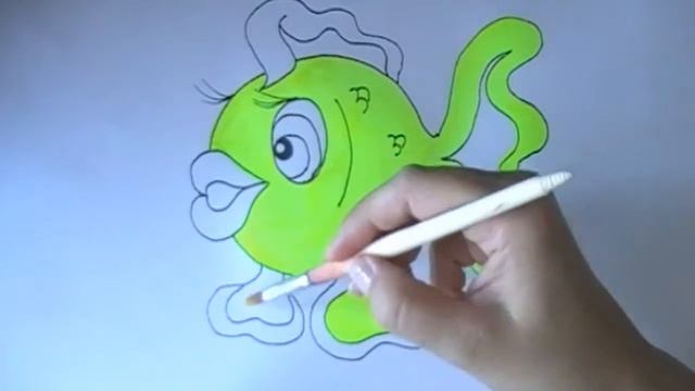 Рисуем Золотую рыбку. Draw a goldfish. смотреть онлайн