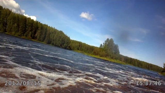 Карелия, р. Шуя, порог у деревни Матросы, август 2012г. смотреть онлайн