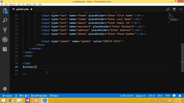 How to update/edit data into database using PHP MySql смотреть онлайн
