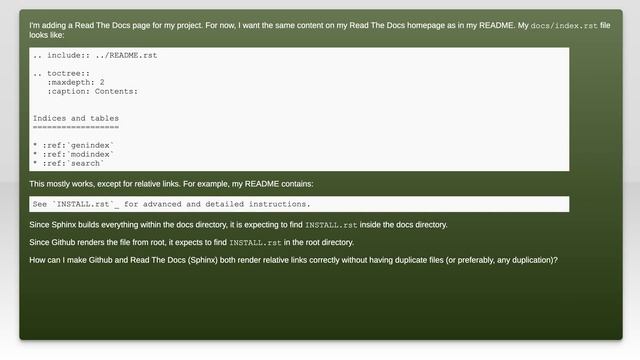 use the same README content in sphinx and github - relative links смотреть онлайн