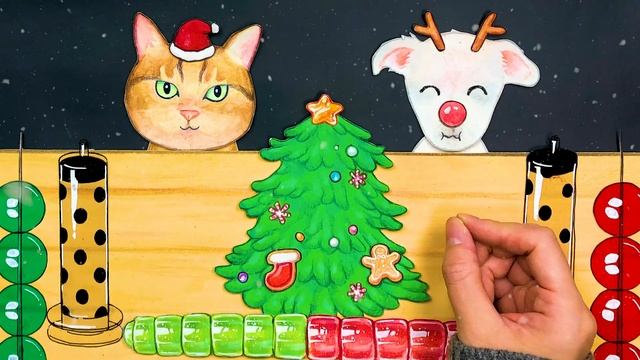 [ASMR] 댕냥이와 함께 크리스마스 음식 먹방 스톱모션!! Christmas Food MUKBANG STOPMOTION