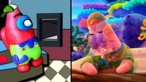 Baby Patrick Star Crying SpongeBob 3D in Among Us Animation