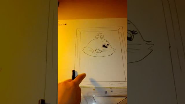 Рисую свой символ!!!!! Киска Мари . Показываю мастер класс.😘😍🐈 смотреть онлайн