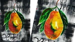 Интерьерная картина. Рисуем картину для кухни. Как нарисовать грушу. Фрукты гуашью.