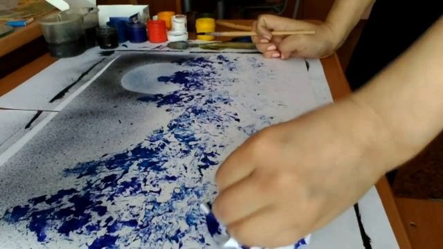 Техника Набрызг Космическое небо