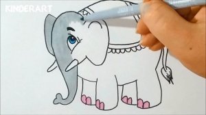 Как легко нарисовать слона поэтапно. Видео для детей | How to draw an elephant for kids