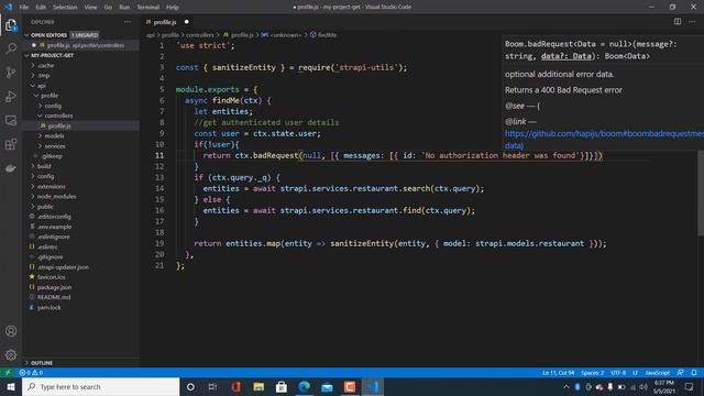 Strapi API Custom Controller || Profile/me GET смотреть онлайн