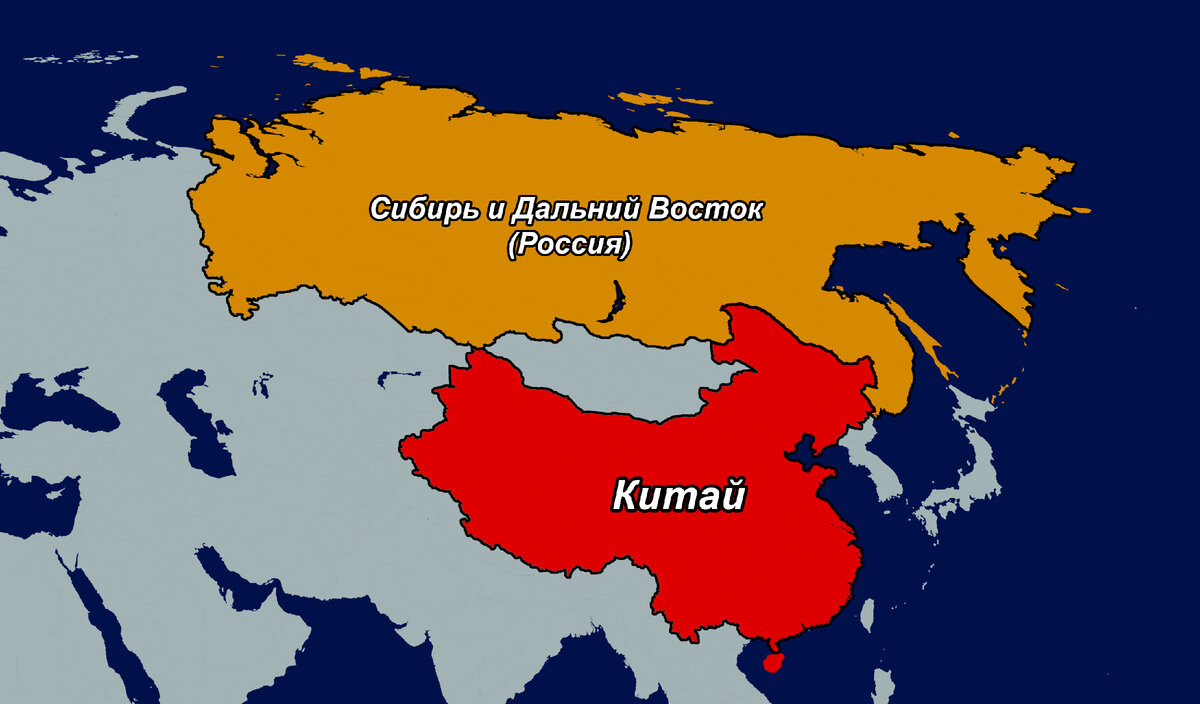 Карта россия китай