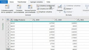 Columna condicional, columna personalizada con Power Query