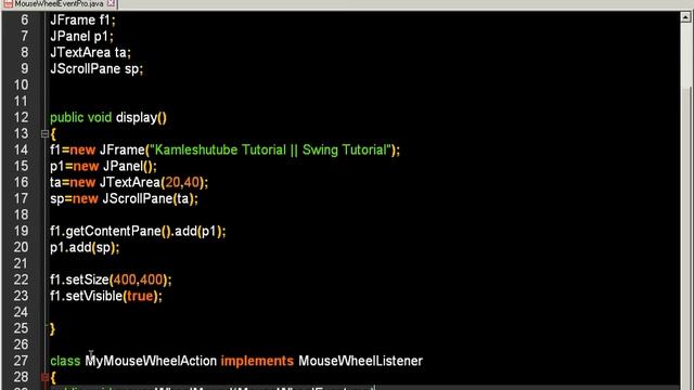 MouseWheel Listener Interface || Event Listener || Java Swing Tutorial смотреть онлайн