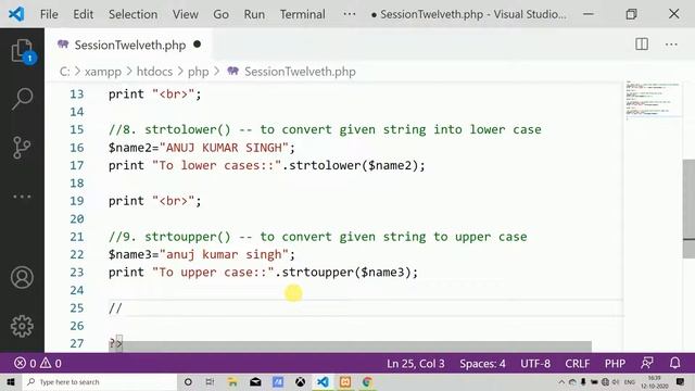 Learn PHP in Hindi | String functions in PHP - Part 2nd | Tutorial for Beginners | PHP @Session12th