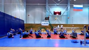 Разминка мужской и женской сборной России по волейболу сидя