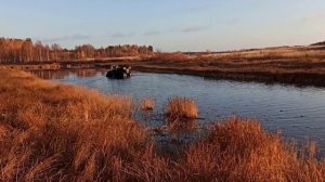 Вездеход GALA practic. Плавание. Тесты на воде с двигателем Ока