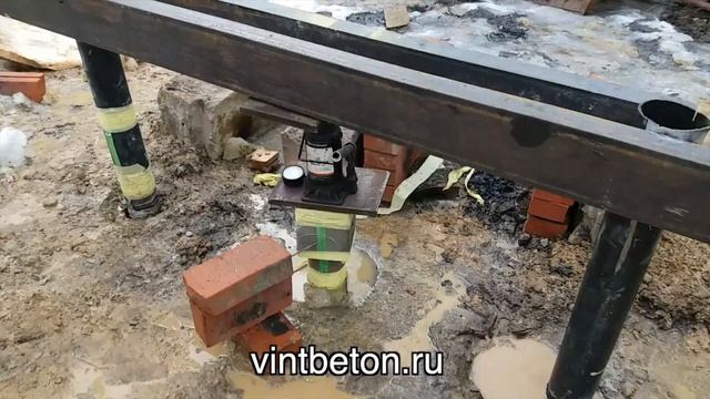 Статические испытания несущей способности бетонной винтовой сваи