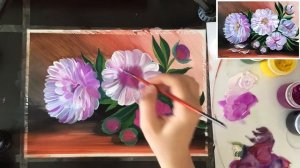 «Цветы. Пионы» как нарисовать?ГУАШЬ | Сезон 2-1 |Мастер-класс для начинающих