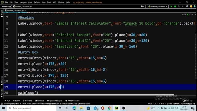 Create a Interest Calculator GUI using Python || Python Tkinter Project - HINDI