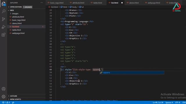 Ordered List , Unordered List, Description List Tutorial: HMTL and CSS Part 6 смотреть онлайн