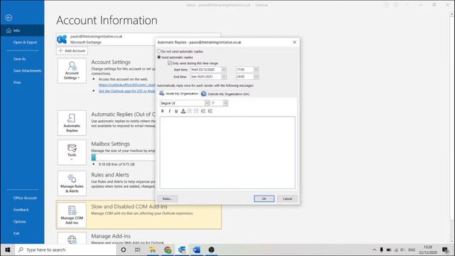 How to Set up Out of Office on Outlook 2016 смотреть онлайн