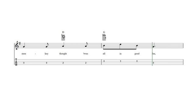 Pop! Goes the Weasel Baritone Ukulele Tab смотреть онлайн
