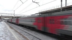 Электропоезд ЭД4М-0193 (ТЧ-26) пригородный поезд №6819 Черусти - Москва.