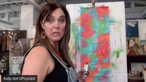 expressive abstract painting fresh paint with Kelly