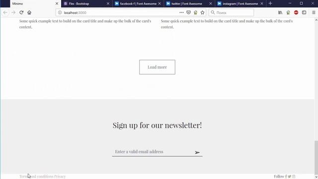 Фреймворк Bootstrap 4. Быстрый старт. Урок №8. Футер сайта. (Андрей Кудлай - Webformyself)
