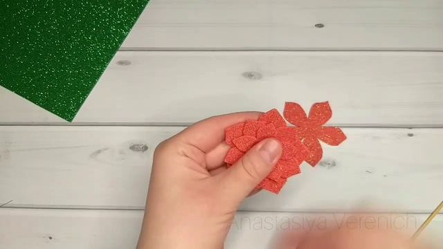 Пуансеттия из фоамирана своими руками КРАСИВО и ПРОСТО Foamiran Poinsettia DIY Рождественская звезд