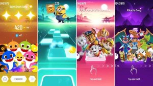 Baby Shark - Minions - Paw Patrol - The pikachu squad _ Tiles Hop EDM Rush_(720P_HD).mp4