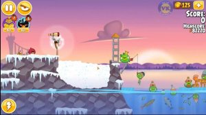 Angry Birds Season On Finn Ice Christmas Gameplay No Comentary