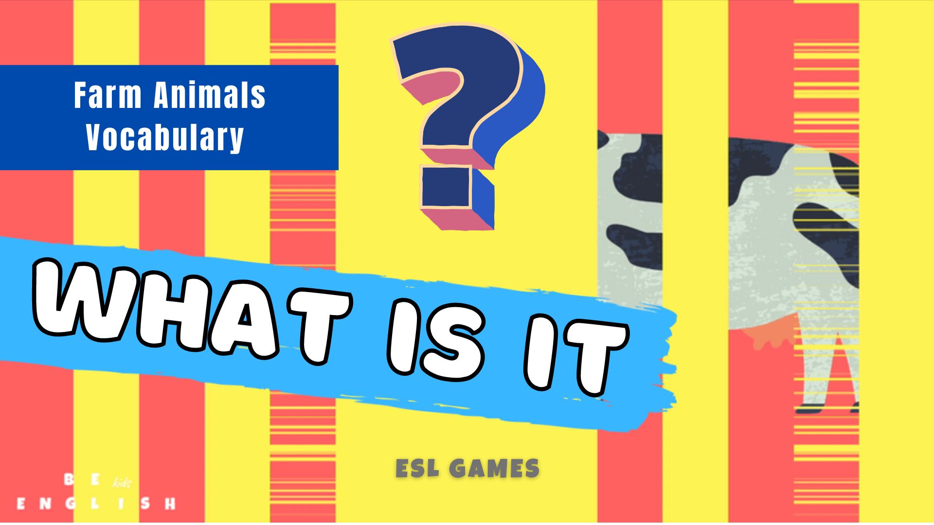 What's this?  Farm Animals | English Vocabulary Guessing Game for kids (ESL)