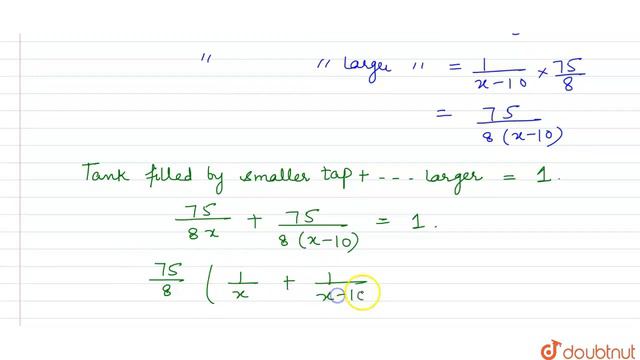 Two water taps together can fill a tank in `9 3/8`hours. The tap of larger diameter takes 10 hours смотреть онлайн