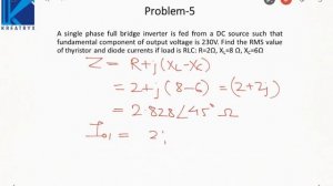 Problem Single Phase Inverter | GATE (EE) | Power Electronics | Kapsule