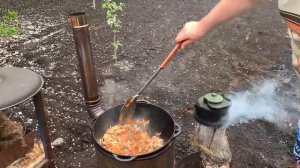 Каша гречневая по купечески в казане, на костре!