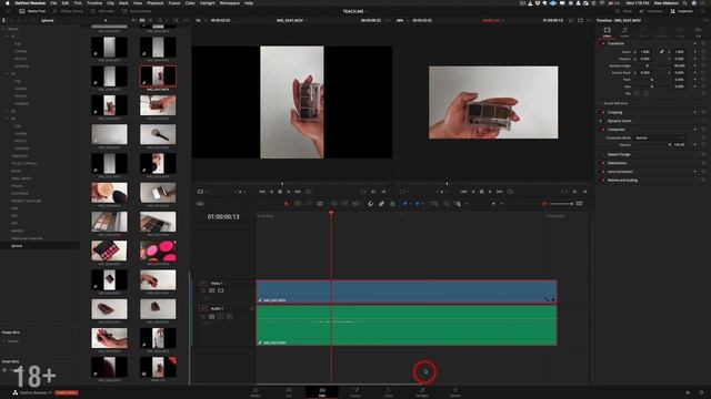 Допятиминутка. Как профессионально повернуть картинку в DaVinci Resolve ( комната Edit )