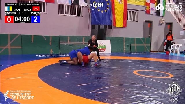 1/4 SAMBO 88Kg: CACERES GOMEZ, AUGUSTO JOSE (CAN) TORRES ALACAN, DIEGO (MAD) смотреть онлайн