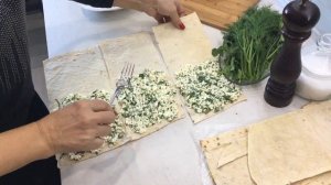 Лаваш с творогом за 5 минут. Закуска из лаваша.