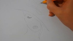 Как ПРОСТО нарисовать ПОРТРЕТ ДЕВУШКИ В ШЛЯПЕ/627/How TO simply draw a PORTRAIT of a GIRL IN a HAT