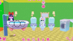 Карманная пони.У мамы Искорки заболела ножка.Мультик игра для детей.Май литл пони.