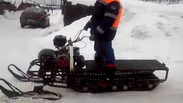 Самодельный снегоход. Пробный выезд смотреть онлайн