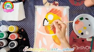 ?Попугай?Рисуем попугайчика?Попугайчик пошаговый урок?онлайн урок?Уроки рисования для детей 4х лет?