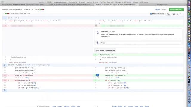 Contextual Feedback Using GitHub Pull Requests
