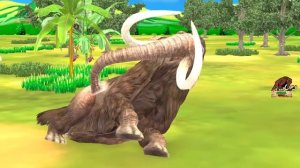 Woolly Mammoth Vs Titanoboa Snake Fight Cartoon Cow Saved by Zombie Mammoth Elephant Animal Epic