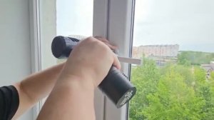 Ремонт окон: Установка ручки с замком, ограничитель