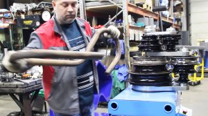 Гибка трубы 1,25" (наружный D 42,3 мм) на радиус 3D трубы (129 мм) на бездорновом трубогибе TECHNIC