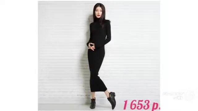 Теплое платье с высоким воротником смотреть онлайн