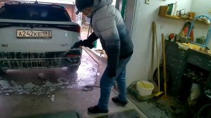 Испытание мини мойки от аккумулятора.