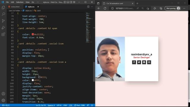CSS 3D Foldable Card Hover Effects | PROGRAMING GROUP | #5  day