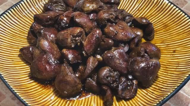 Куриные сердечки к пиву.